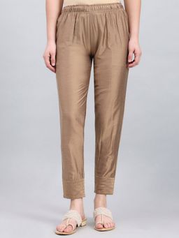 Go Colors - Beige Modal Spandex Metallic Pant