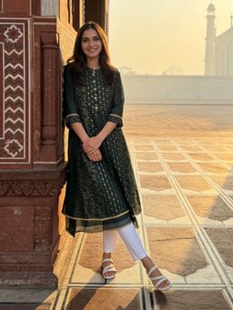 Rangita - Green Poly Viscose Floral Printed Anarkali Kurta