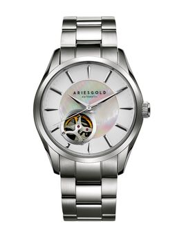 Aries Gold - Inspira Open Heart Automatic 21 Jewels White MOP Round Dial Womens Watch - L 9023 S-W