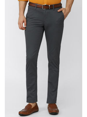 Buy Van Heusen Men Grey Trousers Online
