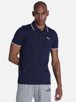 Puma - Collar Tipping Mens Blue Polo T-Shirt