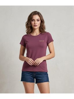 WINEBERRY - Wine Women Solid Round Neck Half Sleeve T-shirt