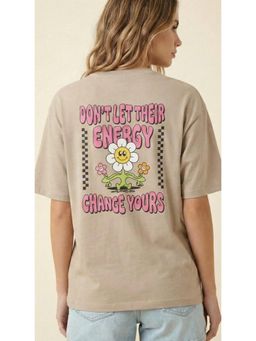 WINEBERRY - Beige Women Printed Round Neck Half Sleeve T-shirt