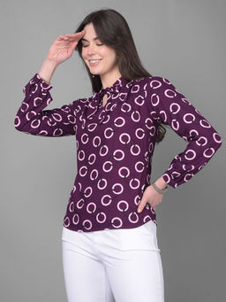 CRIMSOUNE CLUB - Women Purple Printed Top