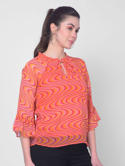 CRIMSOUNE CLUB - Women Orange Printed Top