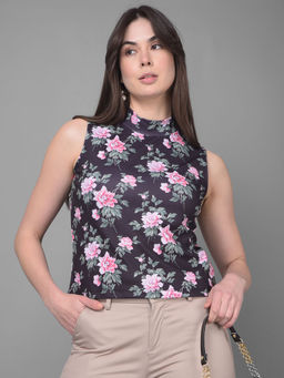 CRIMSOUNE CLUB - Women Black Floral Top