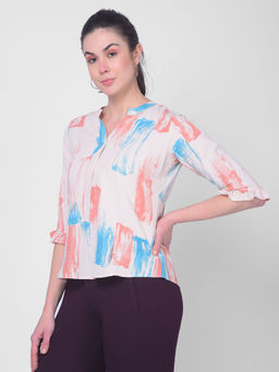 CRIMSOUNE CLUB - Women Off-White Printed Top