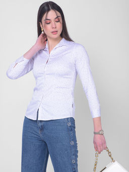 CRIMSOUNE CLUB - Women White Floral Shirt