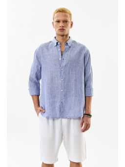 Snitch - Light Blue Stripes Full Sleeves Regular Casual Shirt for Men