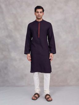 Fabindia - Purple Woven Long Kurta