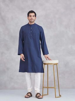 Fabindia - Blue Woven Long Kurta