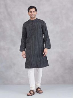 Fabindia - Black Striped Long Kurta