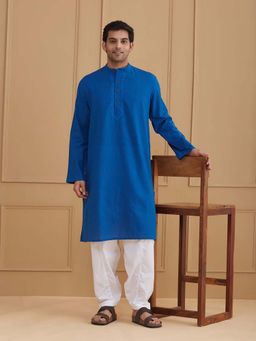 Fabindia - Blue Cotton Long Kurta