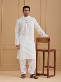 Fabindia - White Cotton Long Kurta