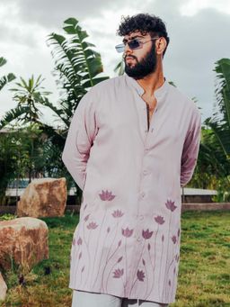 RE-FYND - Pink Embroidered Full Sleeves Kurta