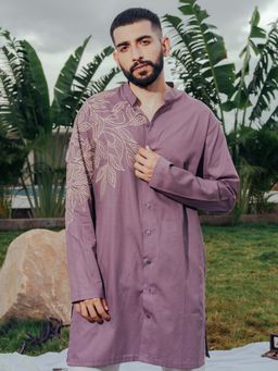 RE-FYND - Pink Embroidered Full Sleeves Kurta