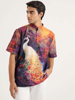 CLAZZEY - Multi-Color Graphic Short Kurta