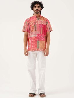 CLAZZEY - Pink Self Design Short Kurta