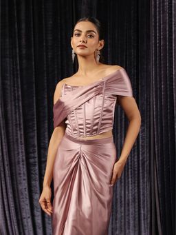 B'Infinite - Rose Pink Corset Wrap Crop Top