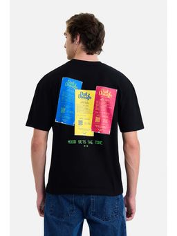 Snitch - Men Black Cotton Printed T-Shirt