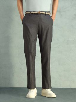 Arrow - Men Grey Polyester Self Design Trouser
