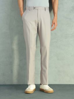 Arrow - Men Grey Polyester Solid Trouser