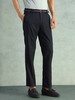 Arrow - Men Blue Polyester Solid Trouser