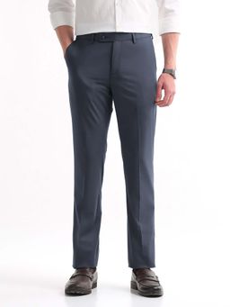 Arrow - Men Blue Polyester Solid Trouser