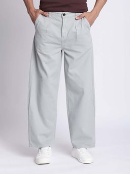 Bene Kleed - Men Grey Cotton Solid Trouser
