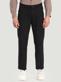 Bene Kleed - Men Black Cotton Solid Trouser