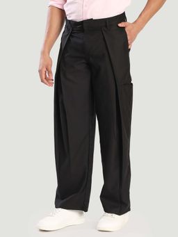 Bene Kleed - Men Black Viscose Solid Trouser