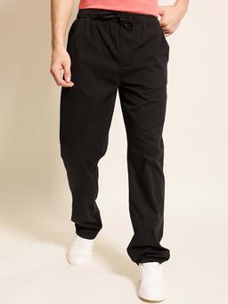 Bene Kleed - Men Black Cotton Solid Trouser