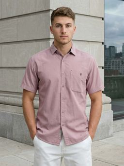 KUONS AVENUE - Men Purple Corduroy Solid Shirt