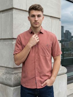 KUONS AVENUE - Men Rust Corduroy Solid Shirt