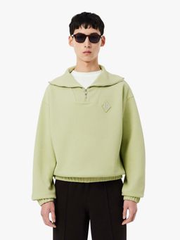 Lacoste - Men Green Cotton Blend Solid Sweatshirt