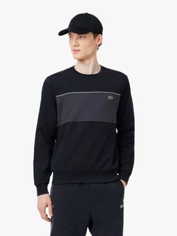 Lacoste - Men Black Cotton Colorblock Sweatshirt