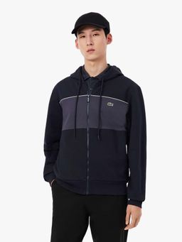 Lacoste - Men Black Cotton Colorblock Hoodie