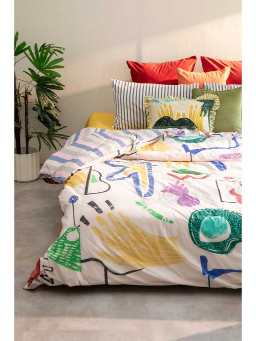 Freedom Tree Face To Face Cotton Cambric Duvet Cover (Single)