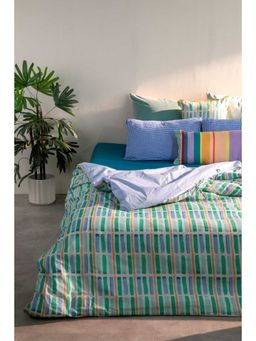 Freedom Tree - Geo Block Cotton Cambric Duvet Cover (Single)