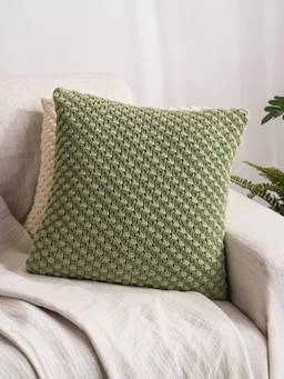 Haus & Kinder - 100% Cotton Kintted Bubble Cushion Covers (16 x 16 inches)