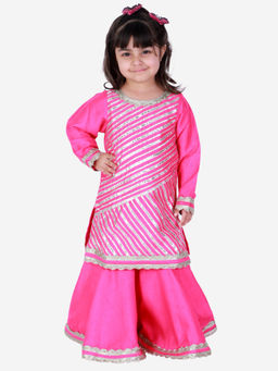 Tiny Pants - Pink Gota Detailed Kurta Sharara (Set of 2)