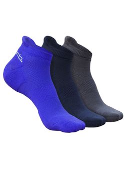 Heelium - Bamboo Ankle Socks-FreeSize UK7-11,3 Pairs,RBlue,NBlue,Grey,Anti dour (Pack of 3)