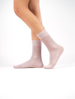 Theater - Women Knotty Pink Cotton Spandex Knit Socks