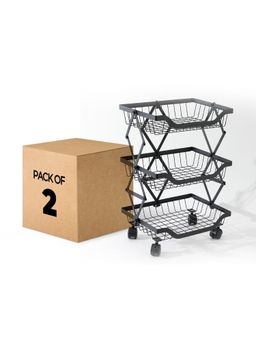 USHA SHRIRAM - Set of 2 Collapsible storage baskets Black