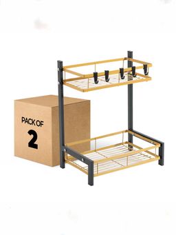 USHA SHRIRAM - Set of 2 Seasoning Rack Black Gold