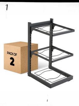 USHA SHRIRAM - Set of 2 Pot Rack 3 layers Black
