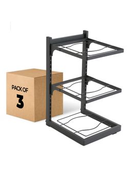 USHA SHRIRAM - Set of 3 Pot Rack 3 layers Black