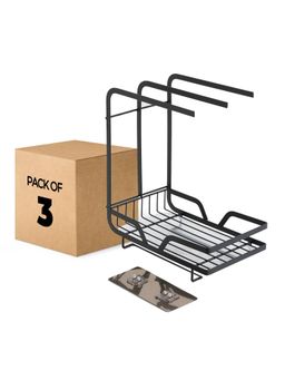 USHA SHRIRAM - Set of 3 Rag Rack wallmounted Black