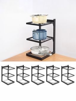 USHA SHRIRAM - Set of 5 Pot Rack 3 layers Black