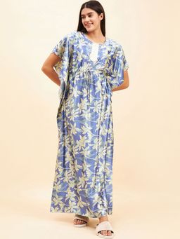 Sweet Dreams - Women Blue Printed Night Dress